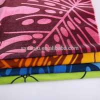 customized colors leaf GARMENT SUIT printed dress knit polyester velvet fabric