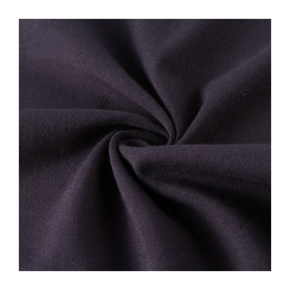 Black Single Jersey 100% Cotton Single Jersey Knit Fabric Organic